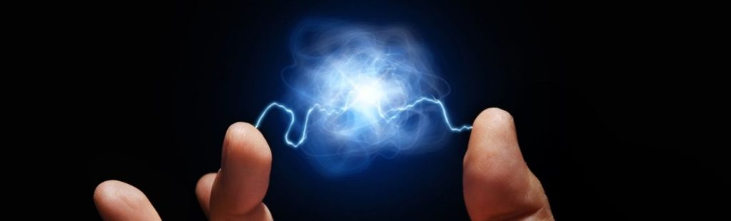 recreación electricidad estática mano
